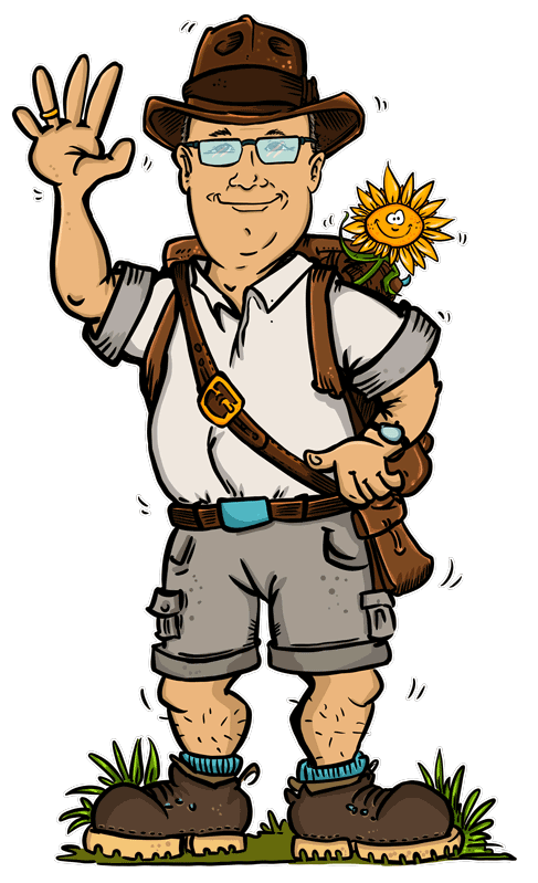 Comic Zeichnung von Guido als „Indiana Jones“